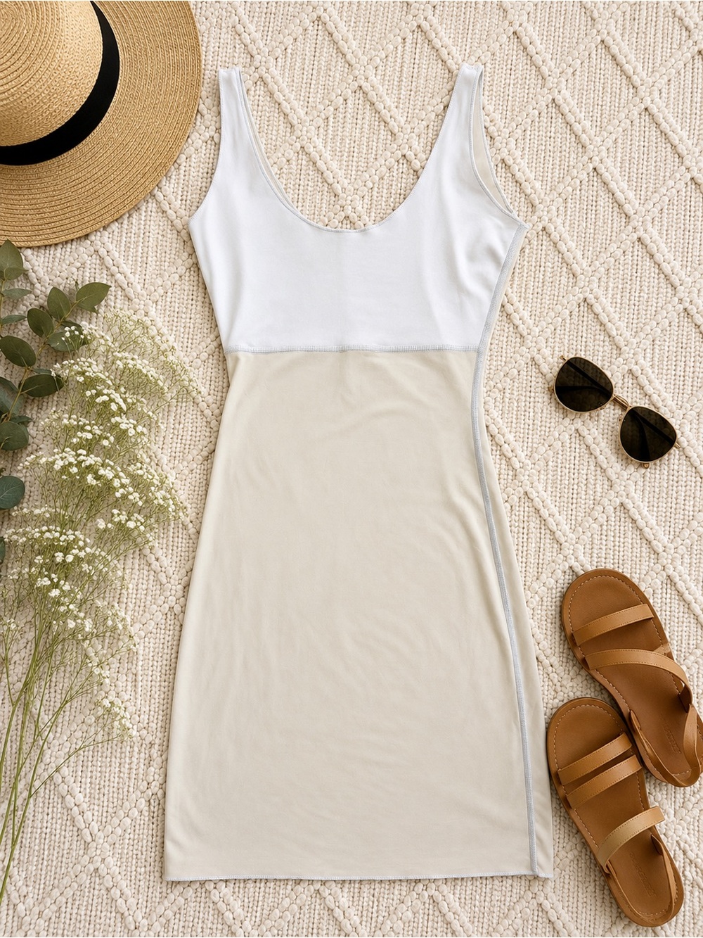 SPANX OnCore Tank Slip Dress Shapewear Nude‎ Beige Size S